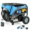 SGS 8.1 KVA Heavy Duty Portable Petrol Generator With 2 Litre Engine Oil & 2x Fly Lead Socket Converters -Air Compressors Sales pgh6500 2xoil flysockets