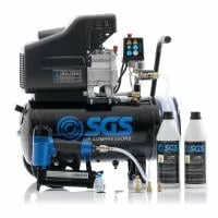 SGS 24 Litre Direct Drive Air Compressor With Integrated Hose Reel & 2in1 Air Nail / Staple Gun - 9.5CFM 2.5HP 24L 3 SGS 24 Litre Direct Drive Air Compressor With Integrated Hose Reel & 2in1 Air Nail / Staple Gun - 9.5CFM 2.5HP 24L